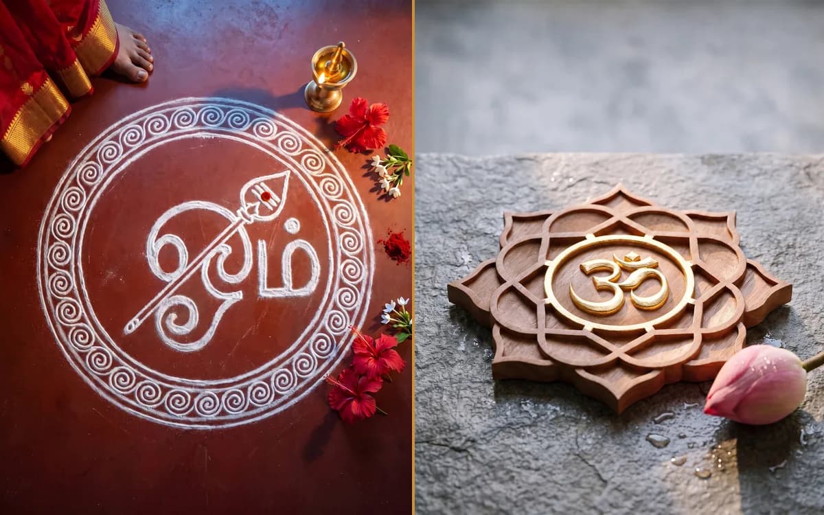 ॐ · ஓம் — One Sound, Two Hands